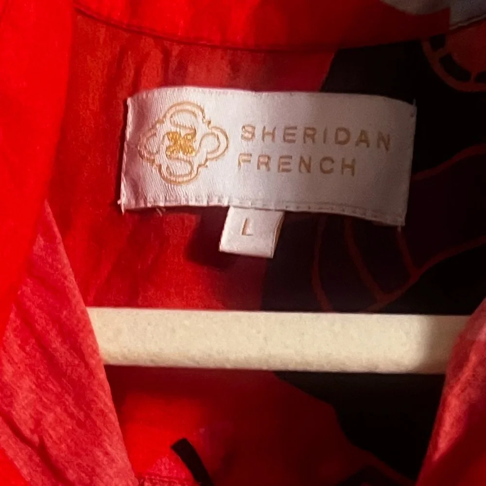 Sheridan French, Bold Abstract Print Lightweight Shirt Dress Boho Resort Size L - Picture 4 of 9